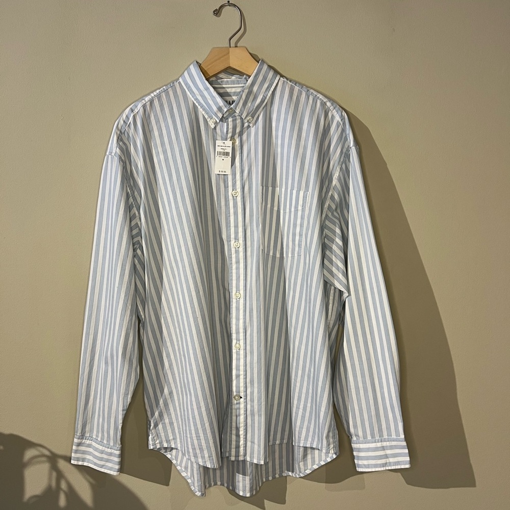 NWT 2015 Gap Striped “Big Shirt” Long Sleeve Button Down